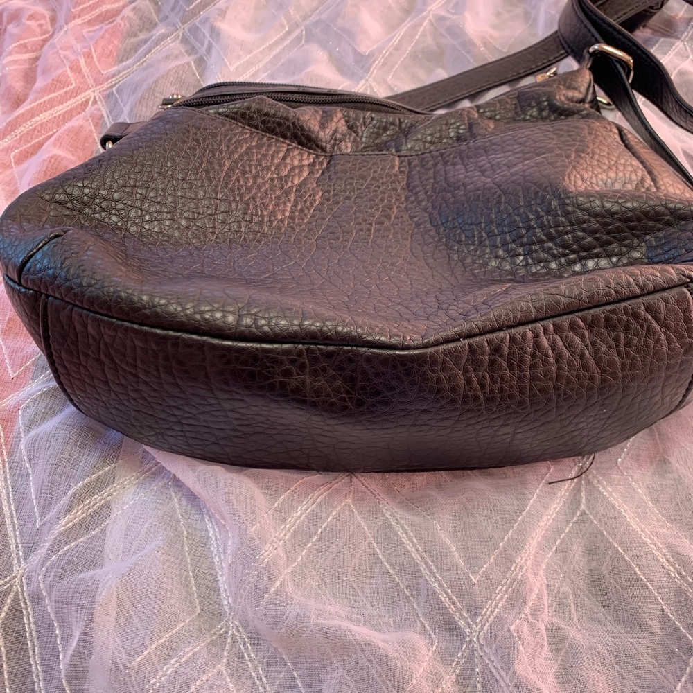 giani bernini pebbled faux leather womens hobo shoulder bag black vintage - Picture 5 of 7
